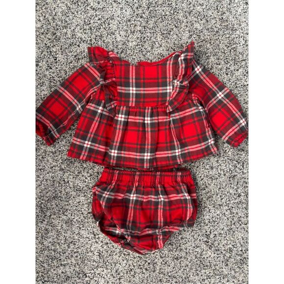 ❤️Baby Girl Cat & Jack Flannel Set 0-3M - Picture 1 of 4